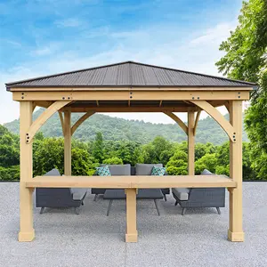 12ft x 12ft (3.7m x 3.7m) Meridian Gazebo with Wooden Bar Counter