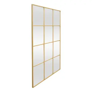 Rectangle Metal Window Panel Mirror Gold / 90cm H x 60cm W