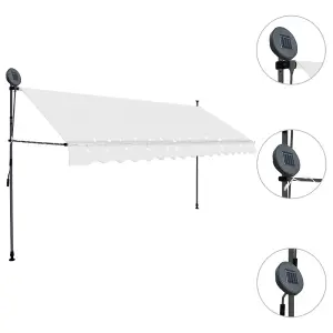 Berkfield Manual Retractable Awning with LED 350 cm Cream