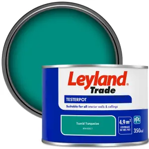 Leyland Trade Vinyl Matt Walls & Ceilings Emulsion Paint Torrid Turquoise (PPG1232-7) 350ml Tester