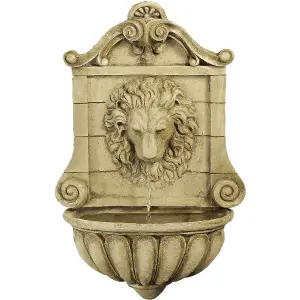 Primrose King Lion Head Wall Mounted Water Feature Fountain 50cm