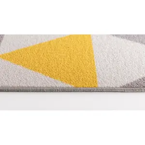 Yeprad Door Mat Grey/Yellow / Rectangle 57 x 90cm