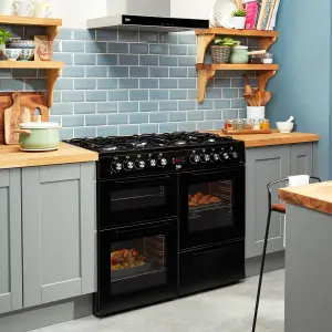 Beko KDVF100K Freestanding Electric Range cooker with Gas Hob - Black