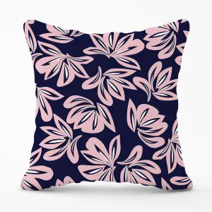 Pink Navy Floral Botanical Pattern Cushions 60cm x 60cm