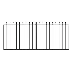 MANA Ball Top Pair of Metal Driveway Gates 2134mm GAP x 915mm High MAZP40