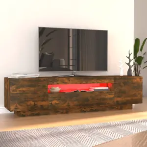 vidaXL TV Cabinet with LED Lights Smoked Oak 160x35x40 cm