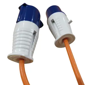 Caravan Electric Hook Up Cable 1.5MM 25M with Fly Lead Adaptor (Mains Electricity Extension Lead)