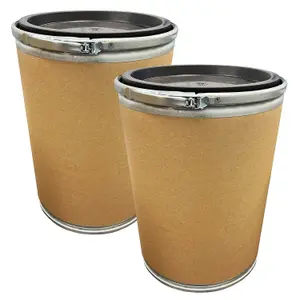 78 Litre Strong Brown Cardboard Open Top Fibre Shipping Drum Keg Storage Barrel With Lever Lock & Lid