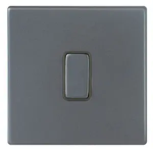 Hamilton G2 10A 1 Gang 2 Way Light Switch - Anthracite Grey with Grey Inserts