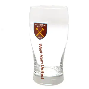 West Ham United FC Tulip Pint Gl Clear/Maroon (One Size)