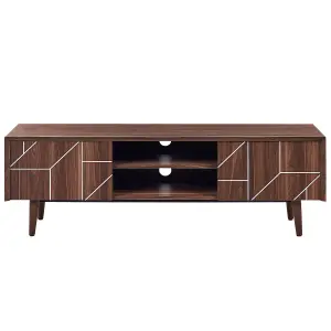 Beliani Modern TV Stand Dark Wood FRANKLIN