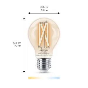 Philips WiZ E27 60W LED Cool white & warm white A60 Non-dimmable Light bulb Pack of 2