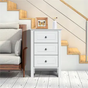 3 - Drawer End Table (Set of 2) White