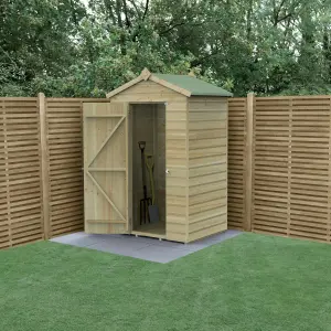 Forest Garden Beckwood 4x3 ft Apex Natural timber Wooden Shed with floor