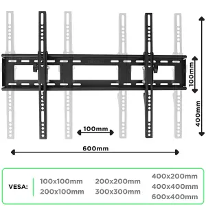 Duronic TVB123M Tilt Adjustable TV Bracket, Wall Mount with VESA 600x400 for Flat Screen Television 32-60"