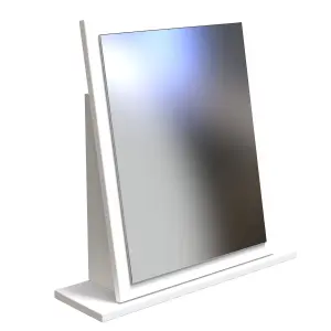 Milan White Rectangular Freestanding Framed mirror, (H)50cm (W)47.8cm