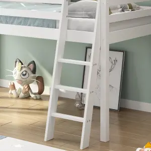 White Mid Sleeper, Children Bunkbed Mid Sleeper , Pine Wooden Kids Bed , Children bedroom Furniture , White Kids Bed