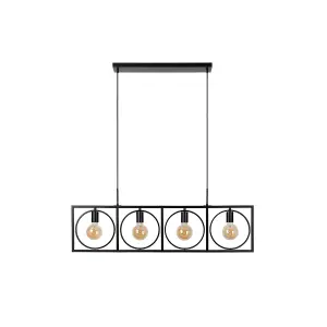 Lucide Suus Classic Bar Pendant Light - 4xE27 - Black