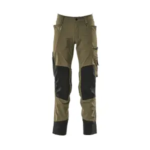 Mascot Advanced Stretch Trousers with Kneepad Pockets - Moss Green   (31.5) (Leg Length - Regular)