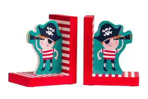 Interiors by Premier Stylish Set Of 2 Pirate Bookends, Fun Design Pirate Bookends For Library, Reliable Bookends For Reading Time