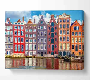 Tightly Packed Houses Canvas Print Wall Art - Medium 20 x 32 Inches