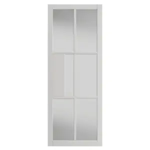 Urban Industrial Civic White Clear Glass Internal Door