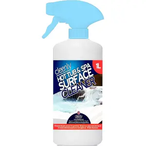 Cleenly Hot Tub & Spa Surface Cleaner Removes Dirt Grime Oil & Waterlines Antibacterial Properties 1L