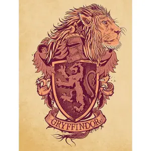 Harry Potter Gryffindor Canvas Print Cream/Red (80cm x 60cm)