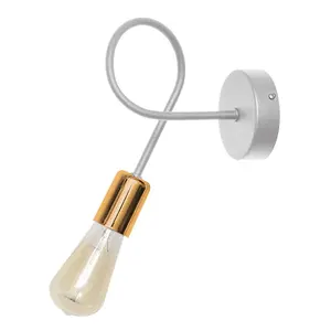 Luminosa Oxford Wall Lamp White, Copper 25cm