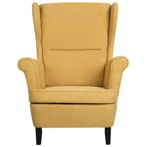 Wingback Chair ABSON Fabric Yellow