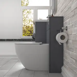 Nes Home 1000mm Freestanding Light Grey Basin Vanity & Back To Wall Toilet