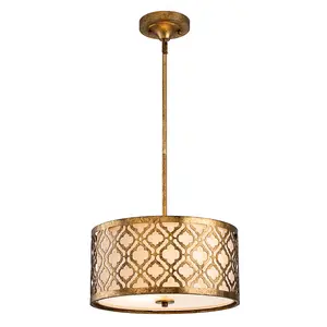 Elstead Arabella 2 Light Medium Round Ceiling Duo-Mount Pendant Gold, E27