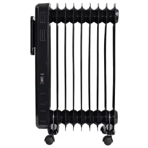 Russell Hobbs Electric Heater 2000W Black Digital 9 Fin Oil Filled Radiator with Remote & 2 Year Guarantee RHOFR2009B-D