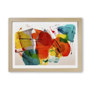 Abstract Vol.479 by S.Johnson - Single Picture Frame Painting Oak / 33cm H x 45cm W x 2cm D