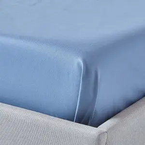 Homescapes Air Force Blue Egyptian Cotton Flat Sheet 1000 Thread Count, Single