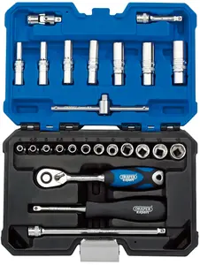 Draper 1/4" Sq. Dr. Metric Socket Set 25 Piece 16443