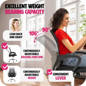 Office Chair Marius - ergonomic shape, lumbar support, comfortable padding - black