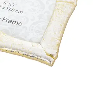 Modern 5x7 Resin Photo Frame with Bamboo Stalk Trim in Metallic Gold and Silver