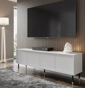 Modern Sherwood TV Cabinet in White W1800mm x H600mm x D400mm