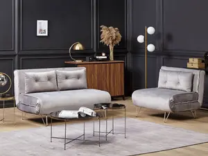 Velvet Sofa Set Dark Grey VESTFOLD