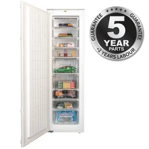 SIA RFI108 210L White Integrated Built In Column Tall Freezer H177cm x W54cm