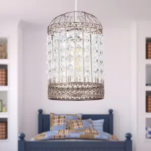 First Choice Lighting Martil Antique Brass Jewelled Pendant Lightshade