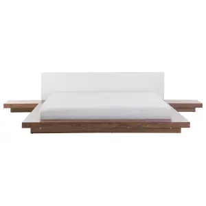 EU Super King Size Faux Leather Headboard Bed Brown ZEN