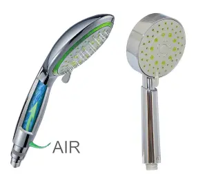 Water Saving Showerhead - Chrome 5 Function Spray Pattern Settings Energy Saving