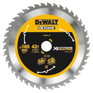 Dewalt 165mm DCS520 Plunge Saw Blade Pack 42T + 24T Extreme Runtime + Rail Bag