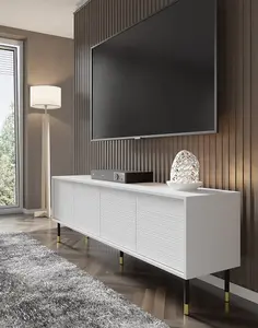 Modern Sherwood TV Cabinet in White W1800mm x H600mm x D400mm