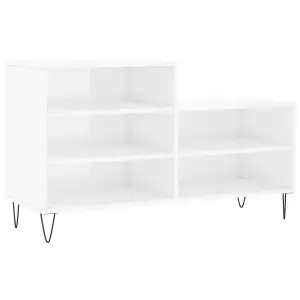 Berkfield Shoe Cabinet High Gloss White 102x36x60 cm Engineered Wood