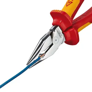 KNIPEX 08 26 185 SB Needle-Nose Combination Pliers insulated with multi-component grips, 185mm 13185