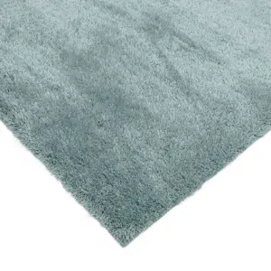 Duck Egg Plain Modern Shaggy Luxurious Easy to Clean Rug for Living Room and Bedroom-200cm X 290cm