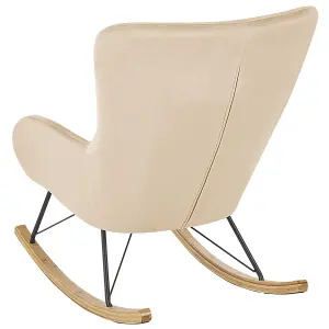 Rocking Chair ELLAN Velvet Beige